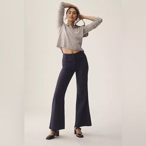 Maeve The Junie Wide Leg Black Black Sz 33T